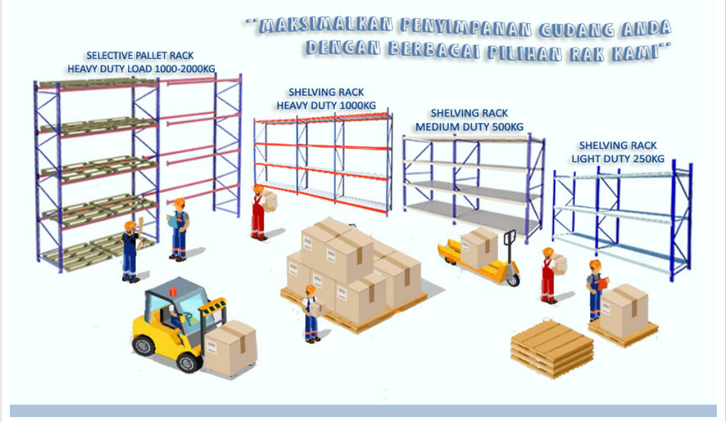 Rak Pallet Besi Gudang Ukuran Besar Warehouse Pabrik Industri